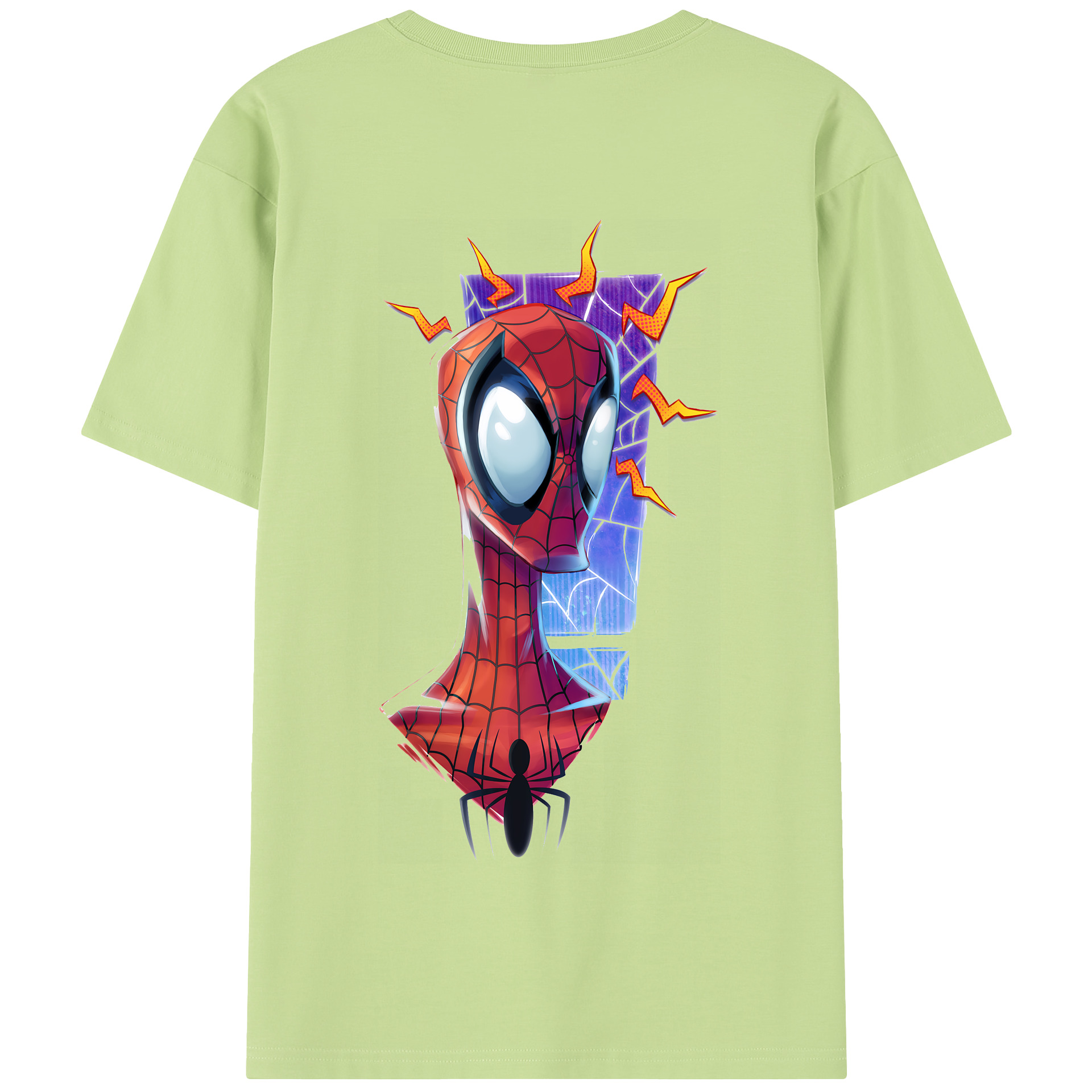 （画像用） Spider Man スパイダーマン 綿100％半袖Tシャツ（背面プリント）